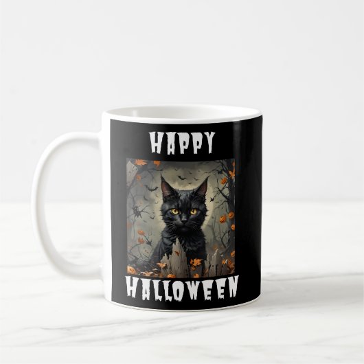 Happy Halloween Cat Kaffeetasse (Links)