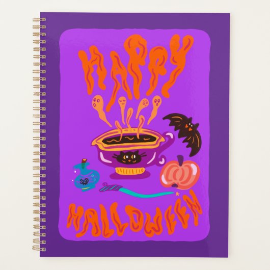 Happy Halloween Cat Lover Hexe Tasse Kaffee Planer (Vorderseite)