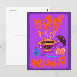 Happy Halloween Cat Lover Hexe Tasse Kaffee Postkarte