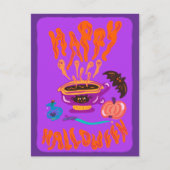 Happy Halloween Cat Lover Hexe Tasse Kaffee Postkarte (Vorderseite)