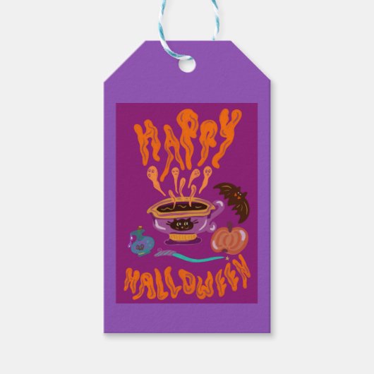 Happy Halloween Cat Lover Kaffee Cup Tote Tasche Geschenkanhänger (Vorderseite)