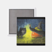 Happy Halloween Cat Magnet von Bihrle (Vorderseite/Rückseite)