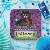 Happy Halloween Cat Pappteller (Party)