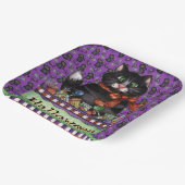 Happy Halloween Cat Pappteller (Gewinkelt)