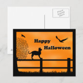 Happy Halloween Cat Post Card Postkarte (Vorne/Hinten)