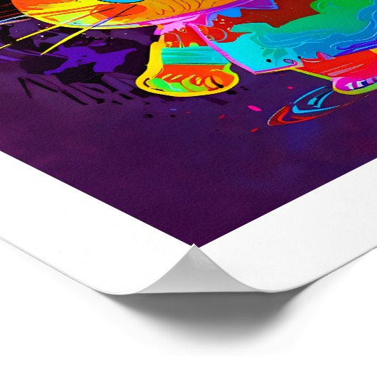 Happy Halloween Cat Poster (Ecke)