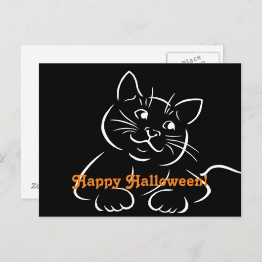 Happy Halloween Cat Postkarte (Vorne/Hinten)