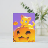 Happy Halloween Cat Postkarte (Stehend Vorderseite)
