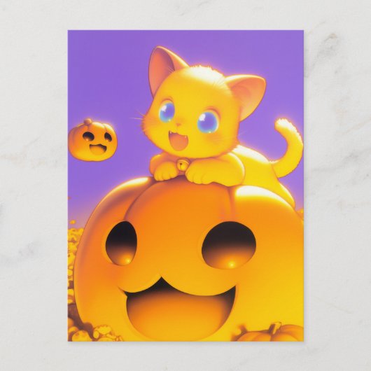Happy Halloween Cat Postkarte (Vorderseite)