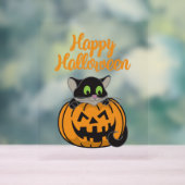Happy Halloween Cat Pumpkin Acrylschild (Neutral)