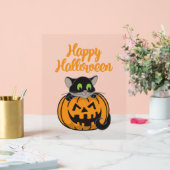 Happy Halloween Cat Pumpkin Acrylschild (Hochzeit)