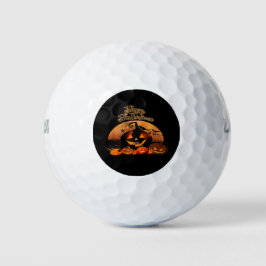 Happy Halloween Cat Pumpkin Golfball