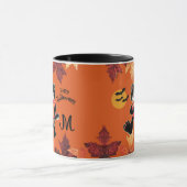 Happy Halloween Cat Pumpkin Monogram Tasse (Zentrum)
