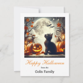 Happy Halloween Cat Pumpkin Note Car Mitteilungskarte