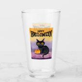 Happy Halloween Cat Shirt Glas (Vorderseite)