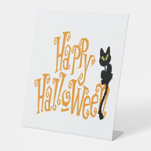 HAPPY HALLOWEEN CAT SOCKELSCHILD (Vorderseite)