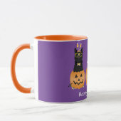Happy Halloween Cats Kürbislaterne Tasse (Links)