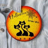 Happy Halloween Cats Round Button (Beispiel)