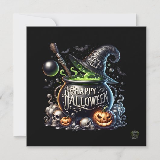 Happy Halloween Cauldron Einladung (Vorderseite)
