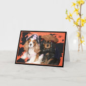 Happy Halloween Cavalier King Charles Spaniel Card Karte (Gelbe Blume)