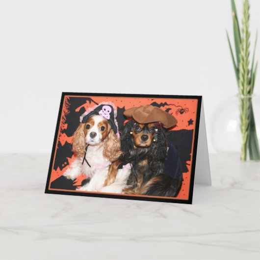 Happy Halloween Cavalier King Charles Spaniel Card Karte (Vorderseite)