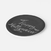 Happy Halloween Chalkboard Chalk Holiday Party Pappteller (Schrägansicht)