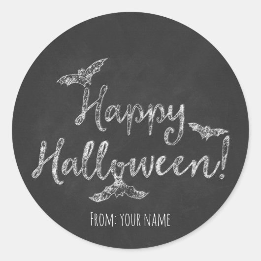Happy Halloween Chalkboard Chalk Holiday Runder Aufkleber (Vorderseite)