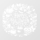 Happy Halloween Chalkboard Wreath Window Fensteraufkleber (Blatt)