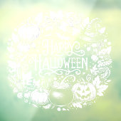 Happy Halloween Chalkboard Wreath Window Fensteraufkleber (Blatt 3)