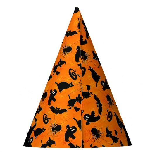 Happy Halloween Characters Silhouette Party Partyhütchen (Rückseite)