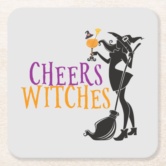 Happy Halloween Cheers Hexs Party Rechteckiger Pappuntersetzer (Vorderseite)