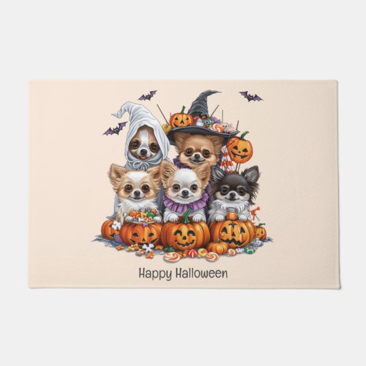 Happy Halloween Chihuahua Dogs Fußmatte (Vorderseite)