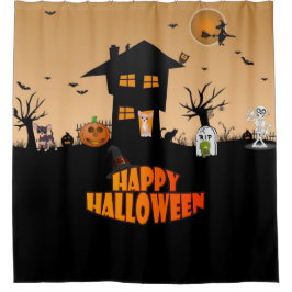 Happy Halloween Chihuahuas Duschvorhang
