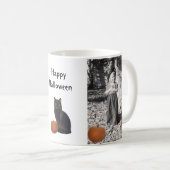 Happy Halloween Child in Costume Foto Cat Pumpkin Kaffeetasse (VorderseiteRechts)
