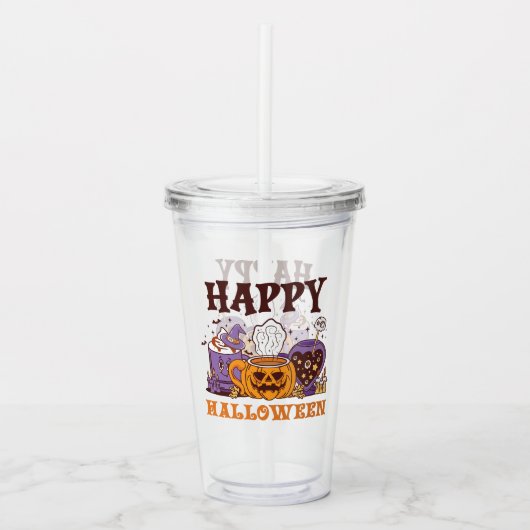 Happy Halloween Coffee Brew Acryltrinkbecher (Vorderseite)