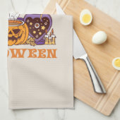 Happy Halloween Coffee Brew Geschirrtuch (Viertel Falte)