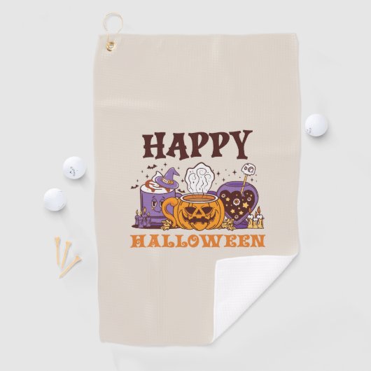 Happy Halloween Coffee Brew Golfhandtuch (Insitu)
