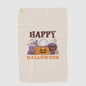 Happy Halloween Coffee Brew Golfhandtuch (Vorderseite)
