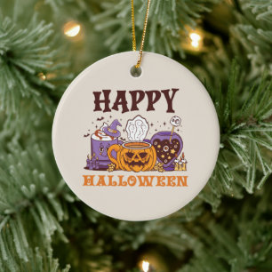 Happy Halloween Coffee Brew Keramik Ornament