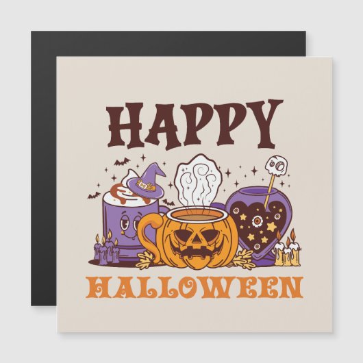 Happy Halloween Coffee Brew Magnetkarte (Vorne/Hinten)