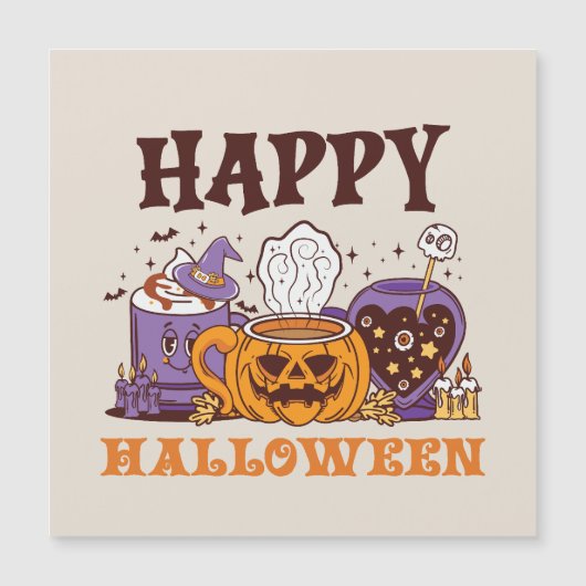 Happy Halloween Coffee Brew Magnetkarte (Vorderseite)