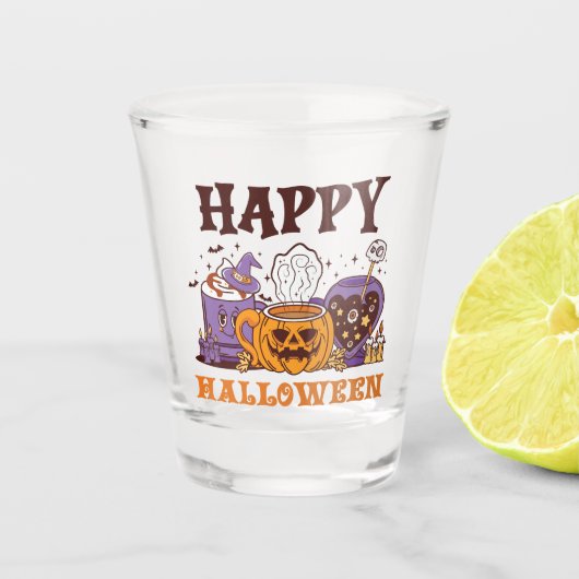 Happy Halloween Coffee Brew Schnapsglas (Vorderseite)