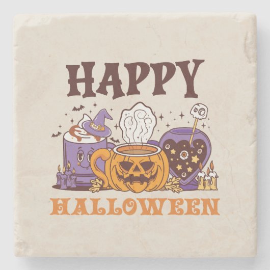 Happy Halloween Coffee Brew Steinuntersetzer (Vorderseite)