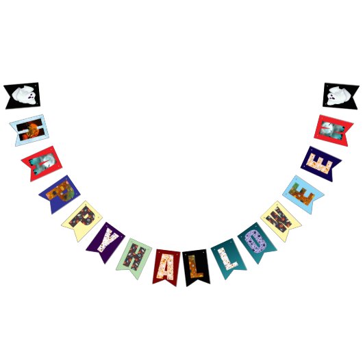 Happy Halloween Colorful Hanging Garland Official Wimpelkette (Alle)