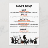 Happy Halloween Concept Design Dinner Menu Menükarte (Rückseite)
