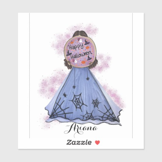 Happy Halloween Cookie Illustration Individuelle N Aufkleber (Blatt)