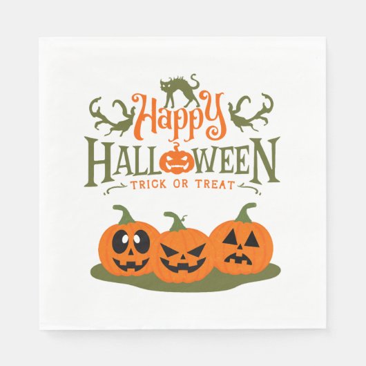 Happy Halloween - Cooles Halloween Serviette (Vorderseite)