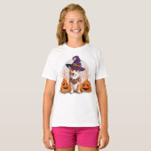 Happy Halloween | Corgi Hexenhund T - Shirt (Vorne ganz)