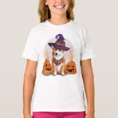 Happy Halloween | Corgi Hexenhund T - Shirt (Vorderseite)