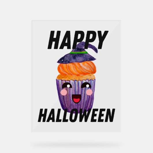 Happy Halloween Costume Halloween Cupcake Acrylschild (Vorderseite)